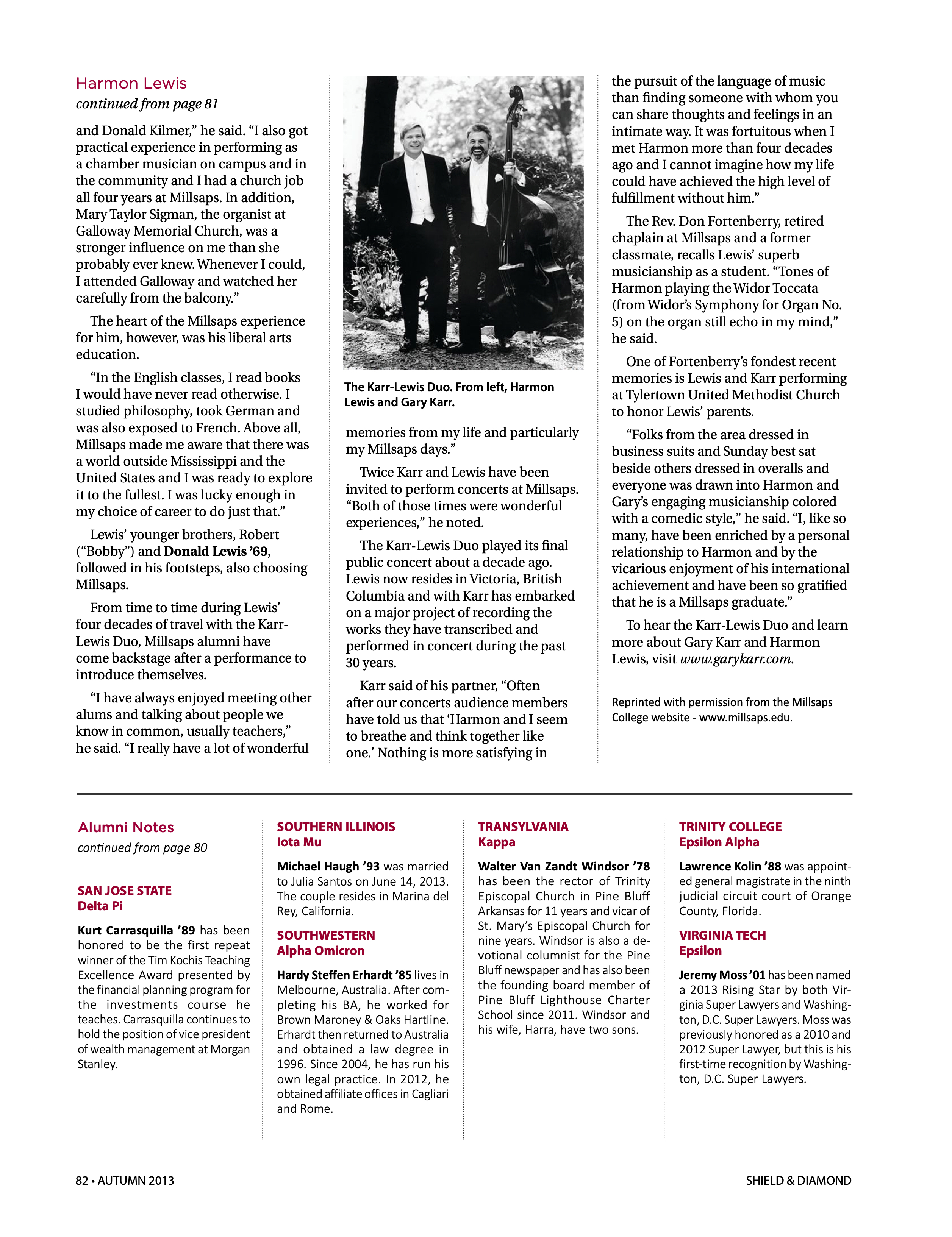 Alumni Notes, Continued, Autumn 2013